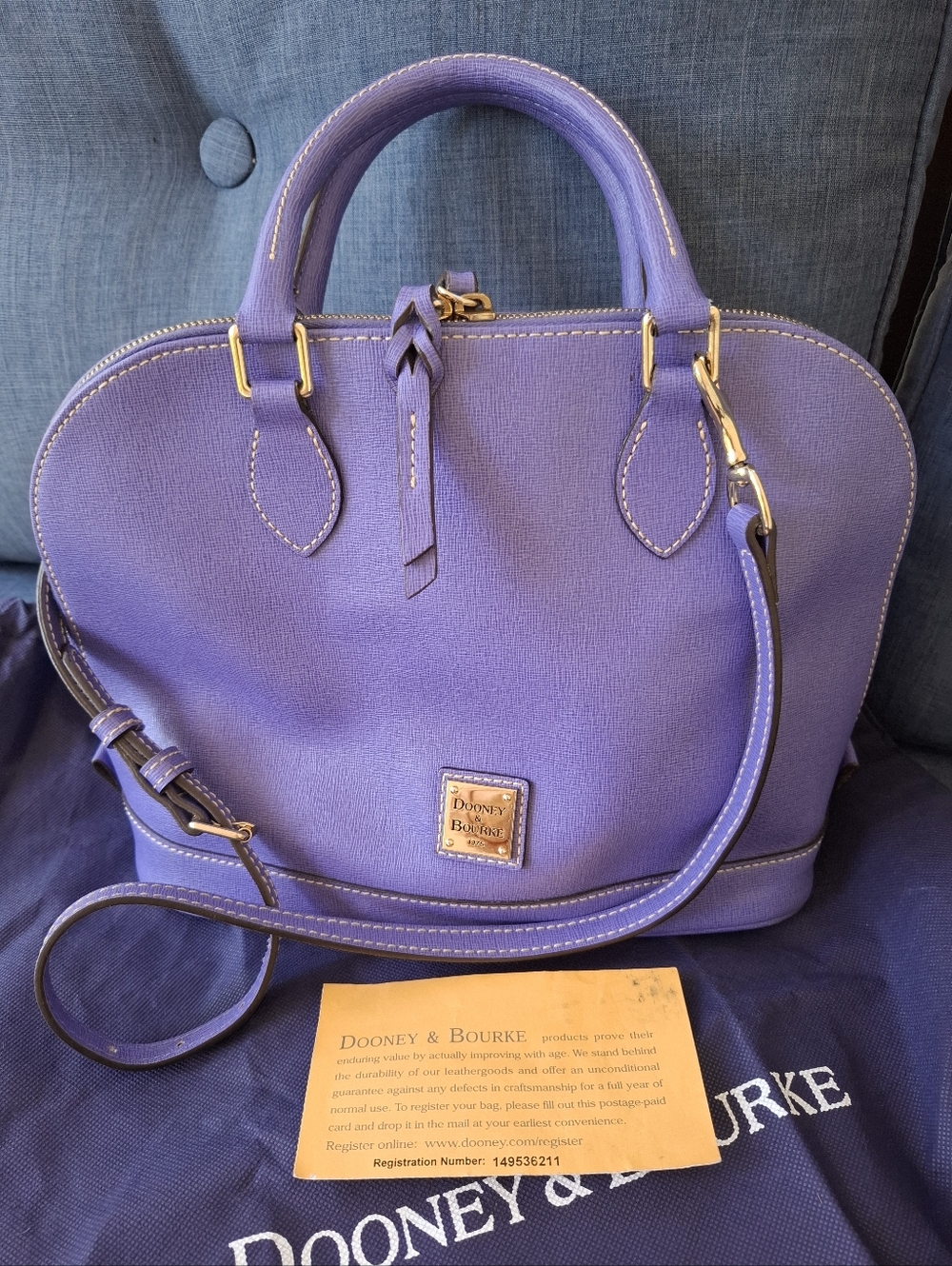Dooney Bourke Saffiano Zip Zip Satchel With Crossbody Strap